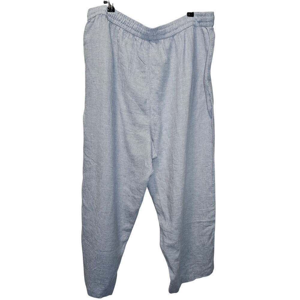 Lucky brand linen blend light blue beachy Cropped Pant size XL - Picture 3 of 8